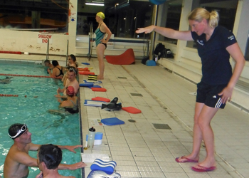 Coached swimming at Brecon